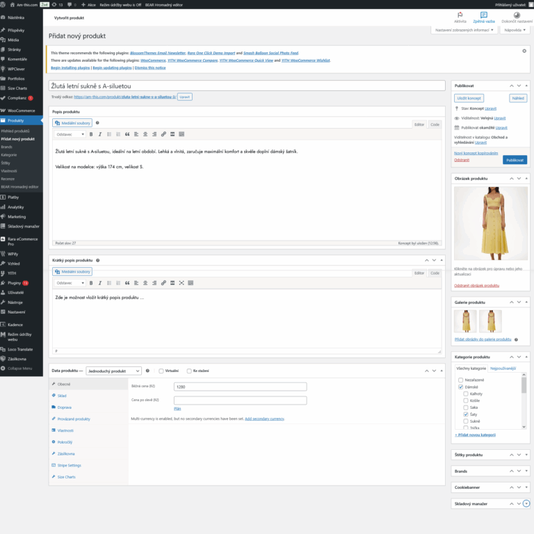 Jak vytvořit či editovat produkty ve Woocommerce
