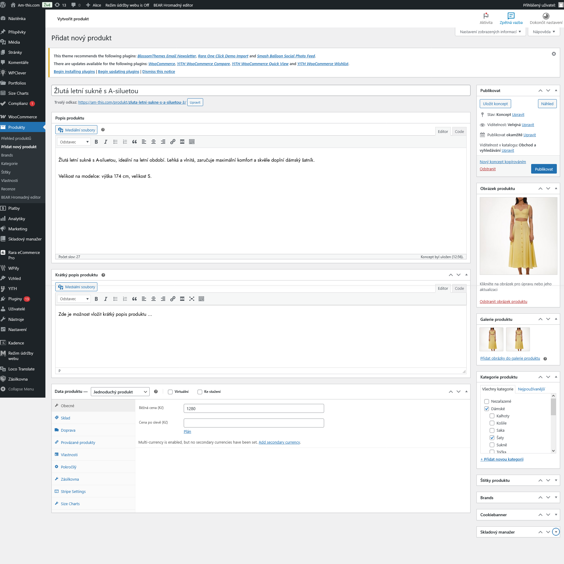 Jak vytvořit či editovat produkty ve Woocommerce
